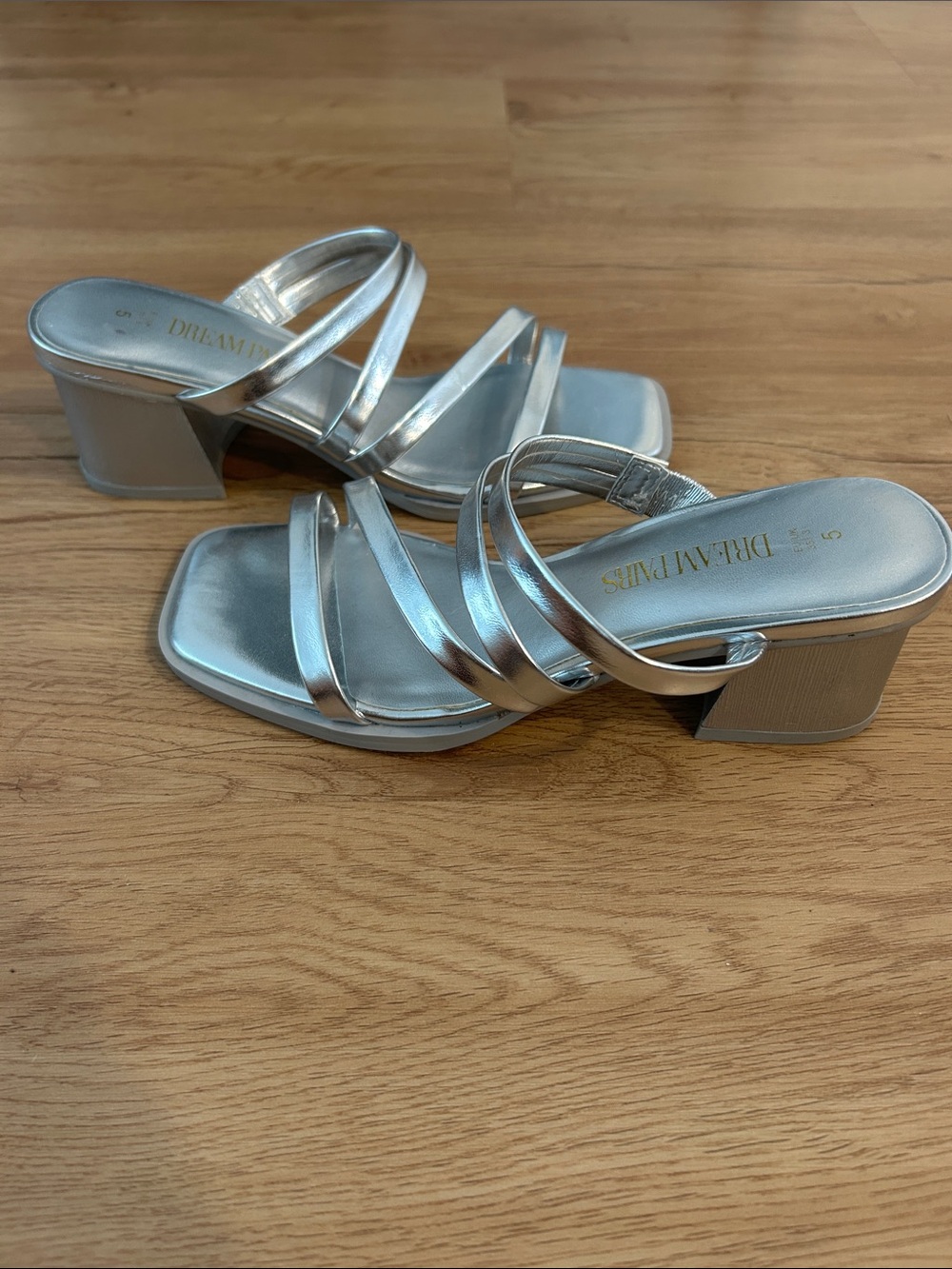 Silver dress shoes size 5 brand new in box